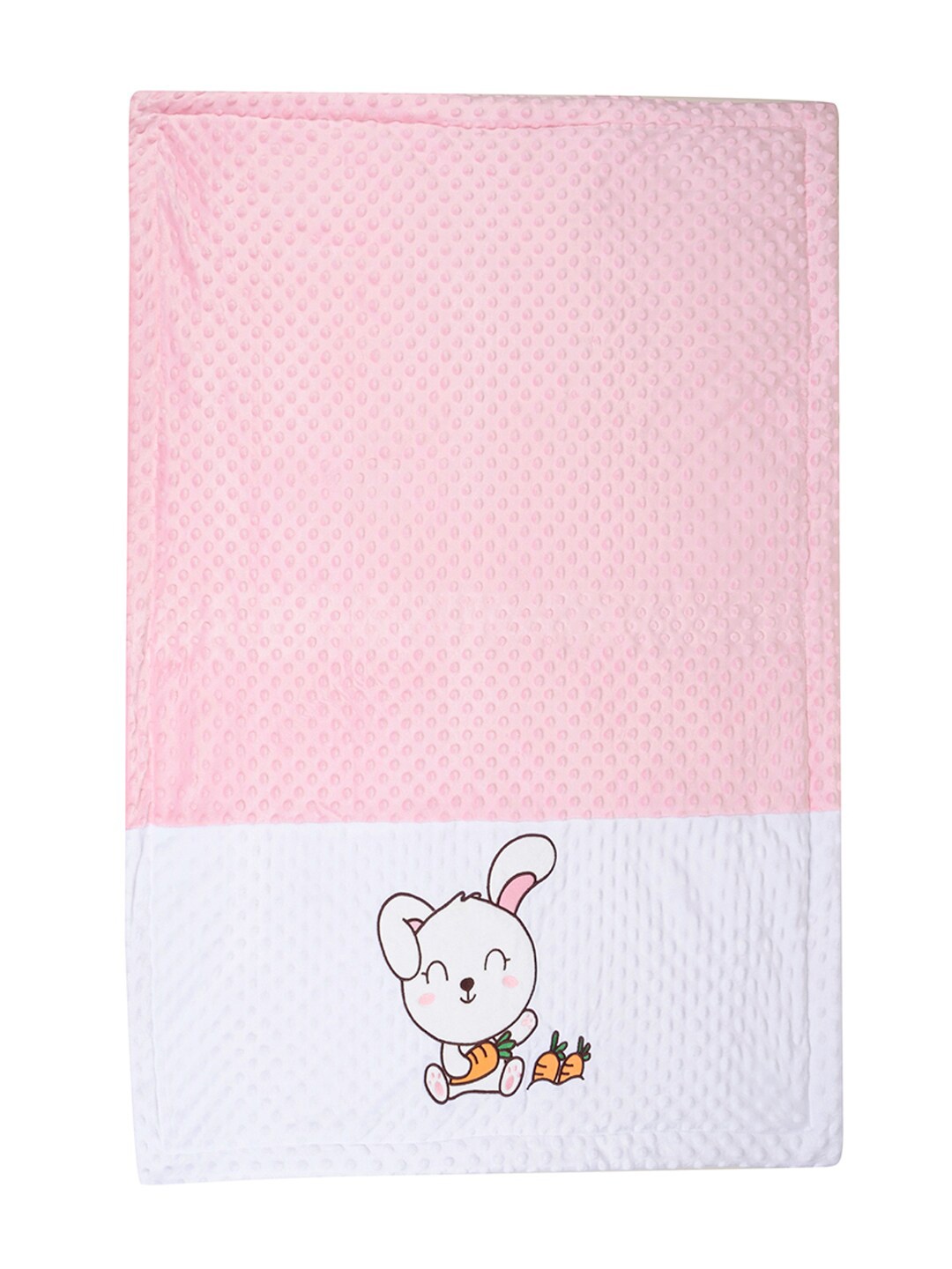 

Baby Moo Peach & White Cartoon Characters Mild Winter 210 GSM Single Bed Blanket