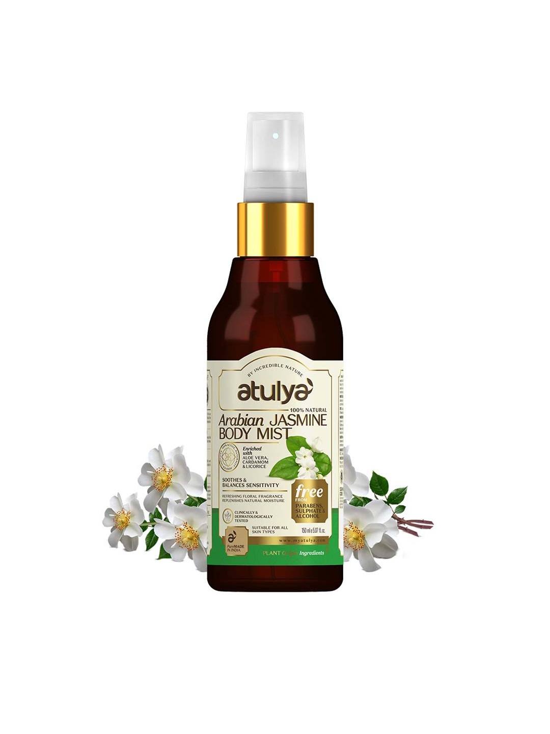 

Atulya Arabian Jasmine Body Mist To Replenish Moisture - 150ml, White