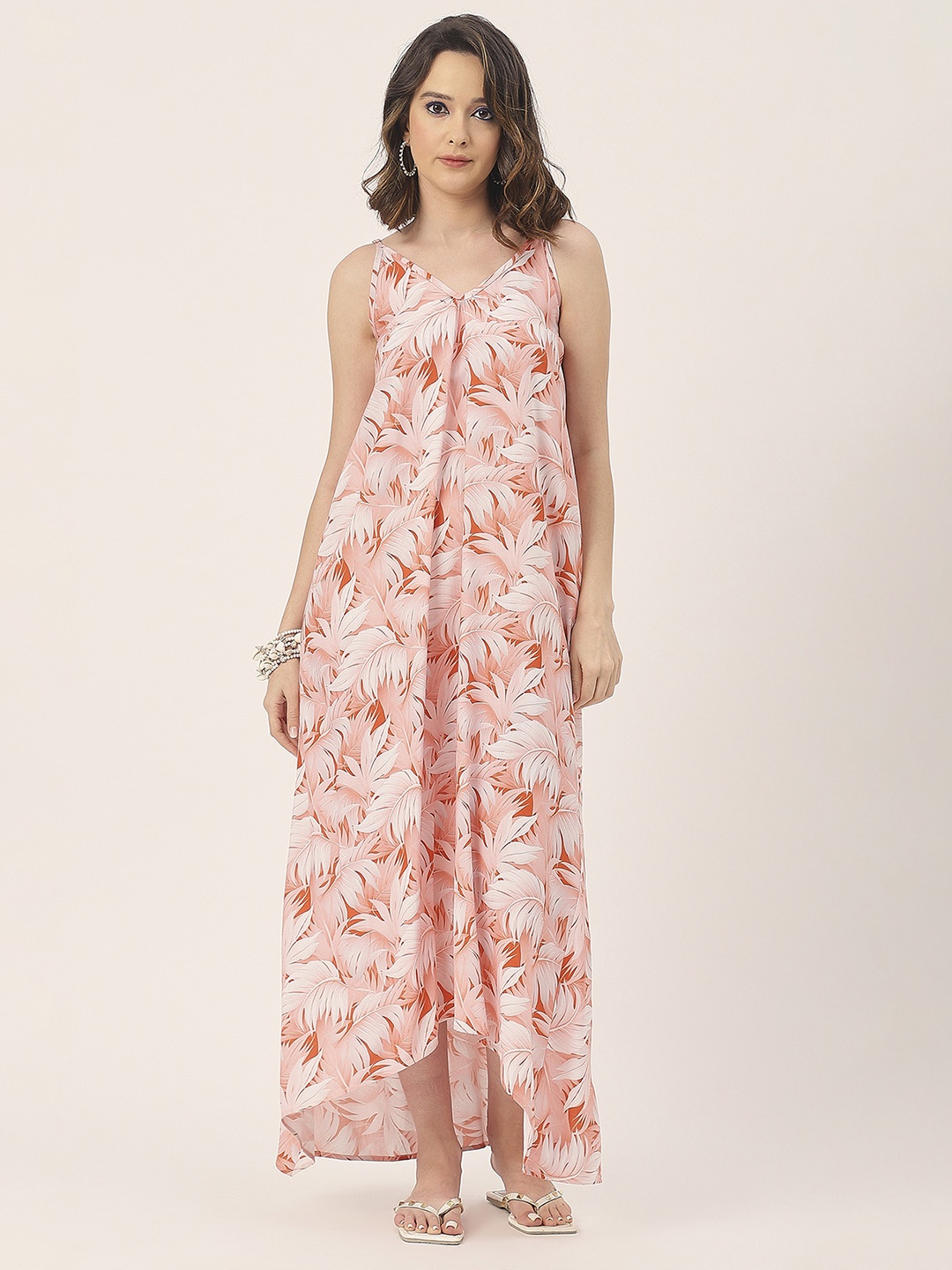 

Moomaya Floral Print Maxi Dress, Coral