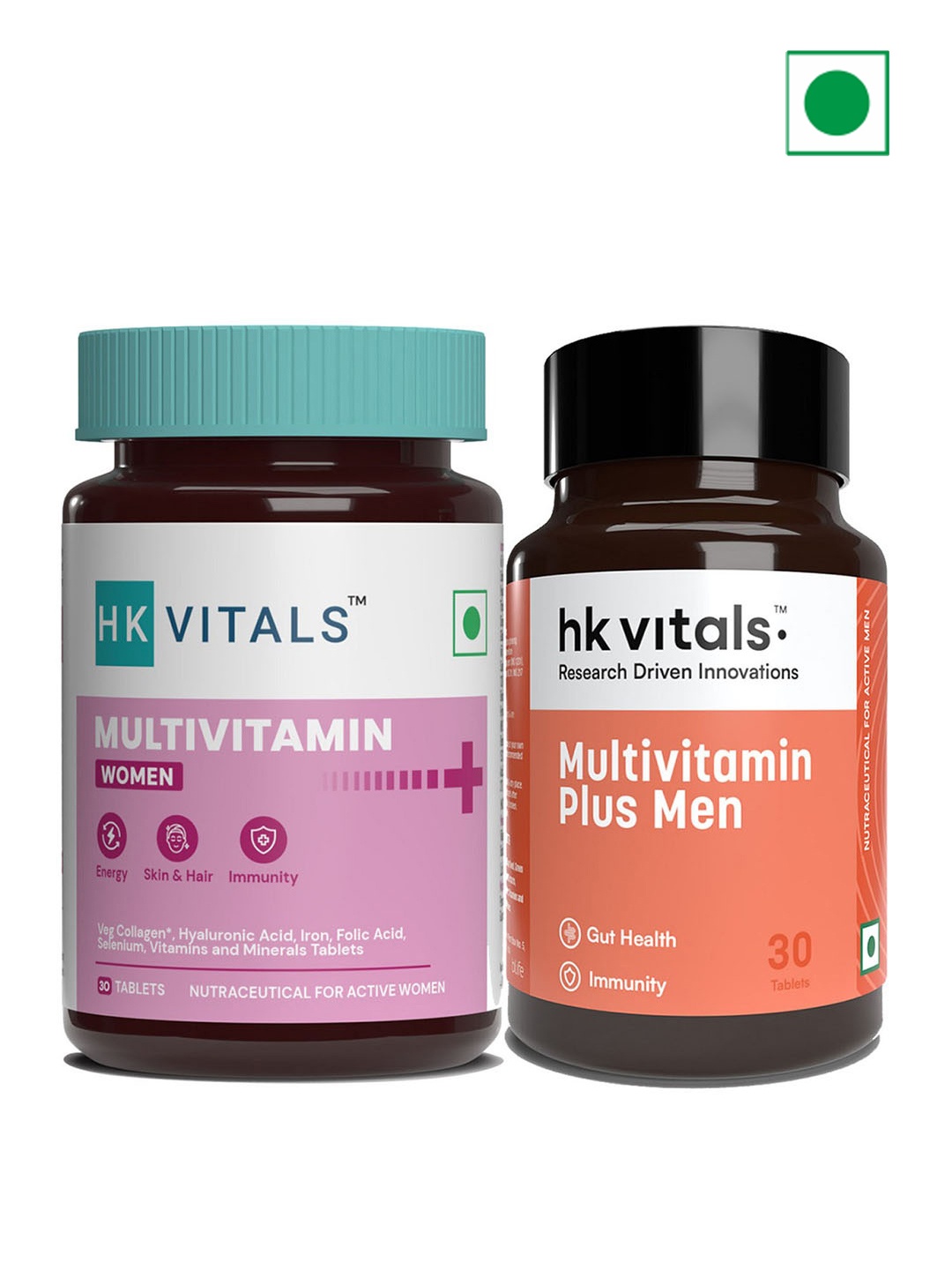 

HK VITALS Set Of 2 Multivitamin Plus Tablets - 30 Tablets Per Pack, White