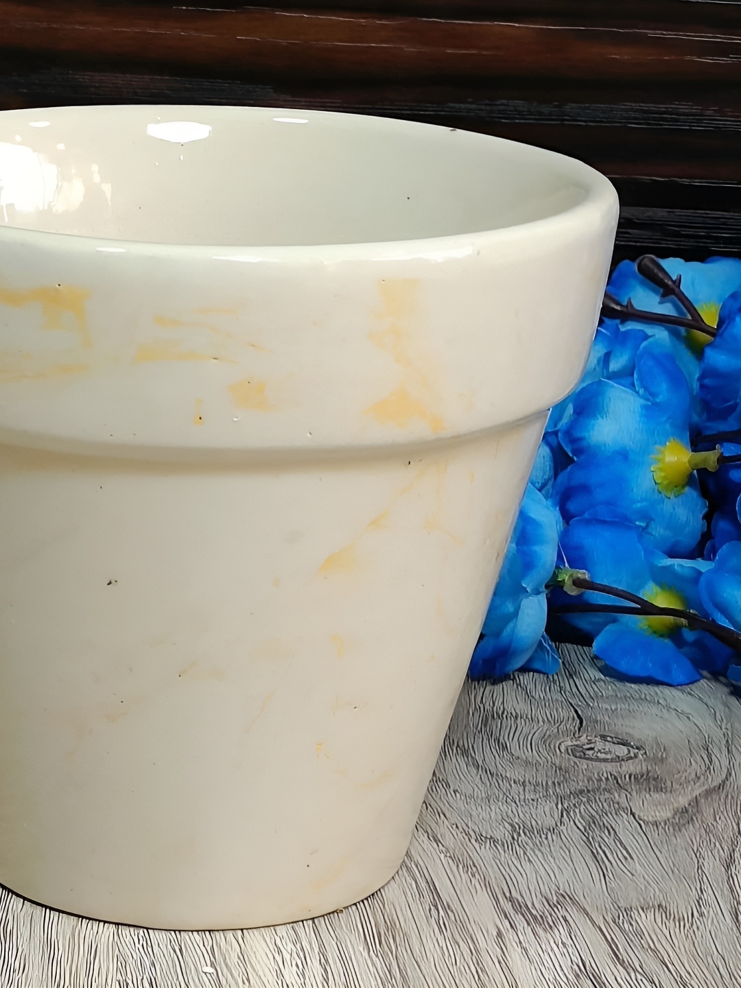 

INDIA MEETS INDIA Cream Ceramic Pot Planter