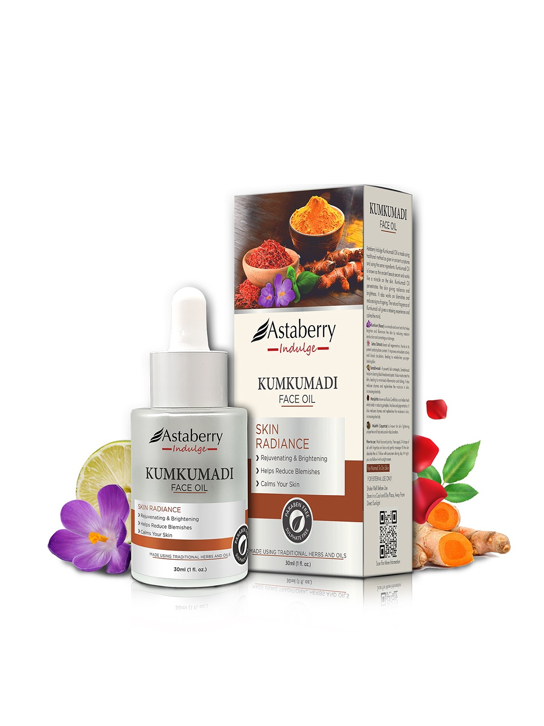 

Astaberry Indulge Kumkumadi Face Oil for Blemishes - 30ml, Yellow