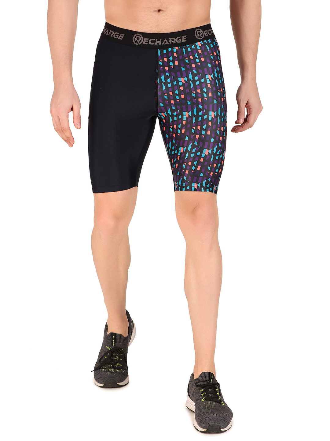 

REDESIGN Men Printed Dry Fit Technology Shorts Tights, Black