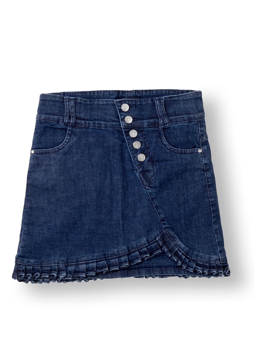 

AMPED Girls Denim Pleated Mini skirt, Blue