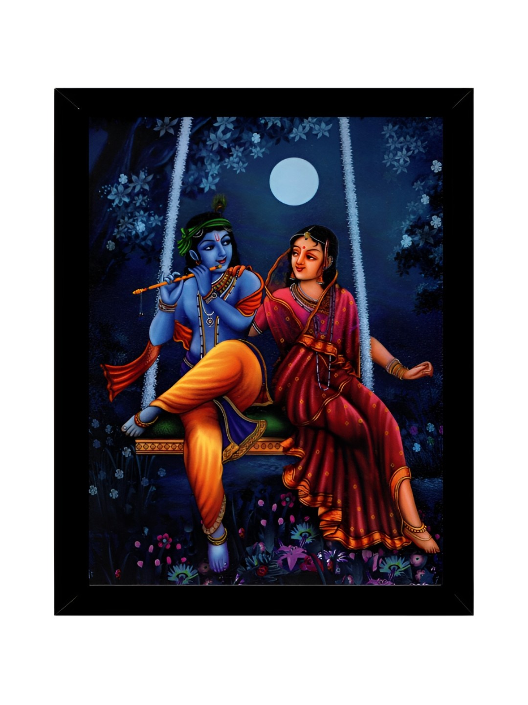

2Mech Orange & Black Radha Krishna Photo Frames