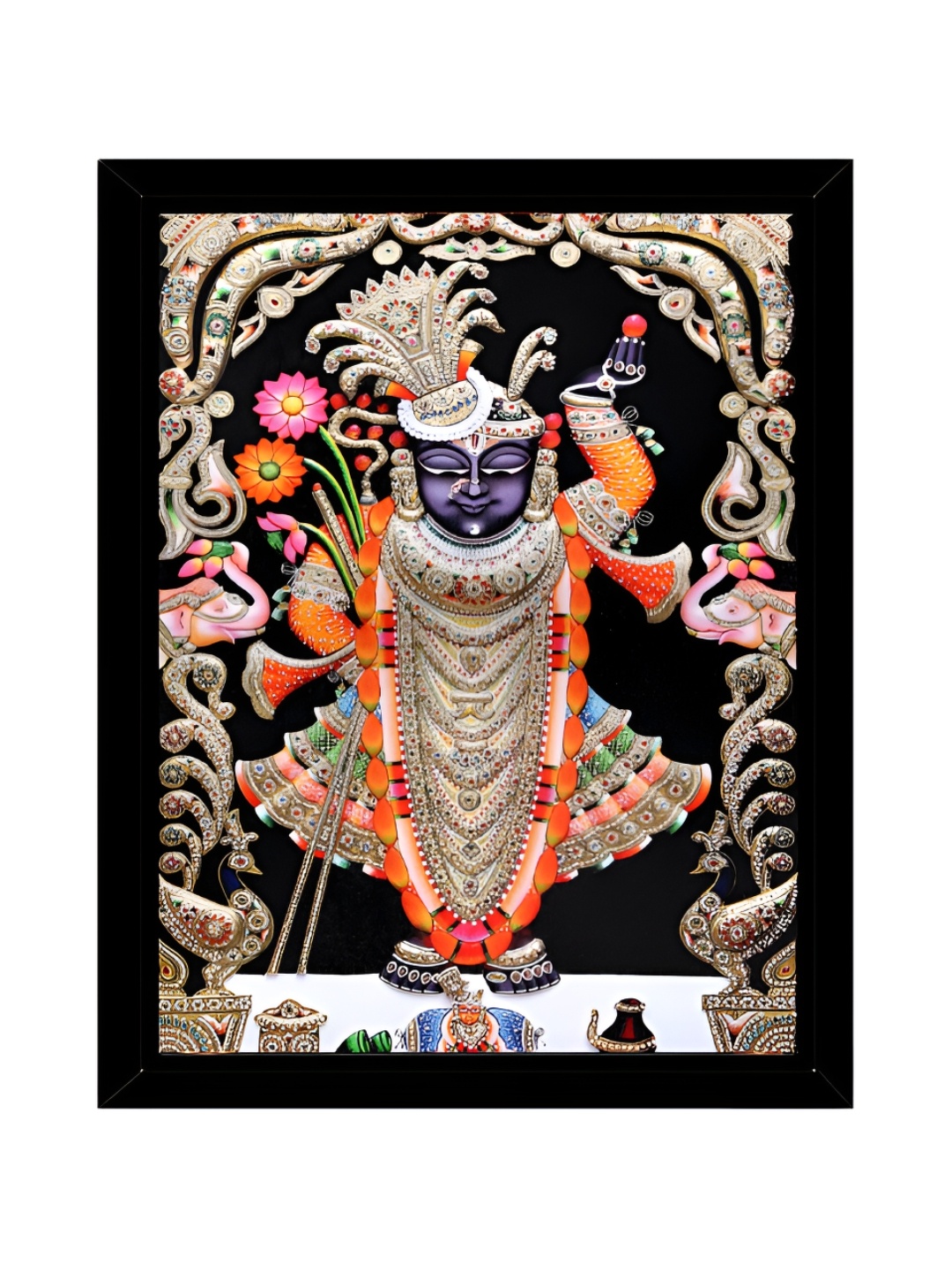 

2Mech Black ShreeNathji Bawa Nathdwara Wall Photo Frame