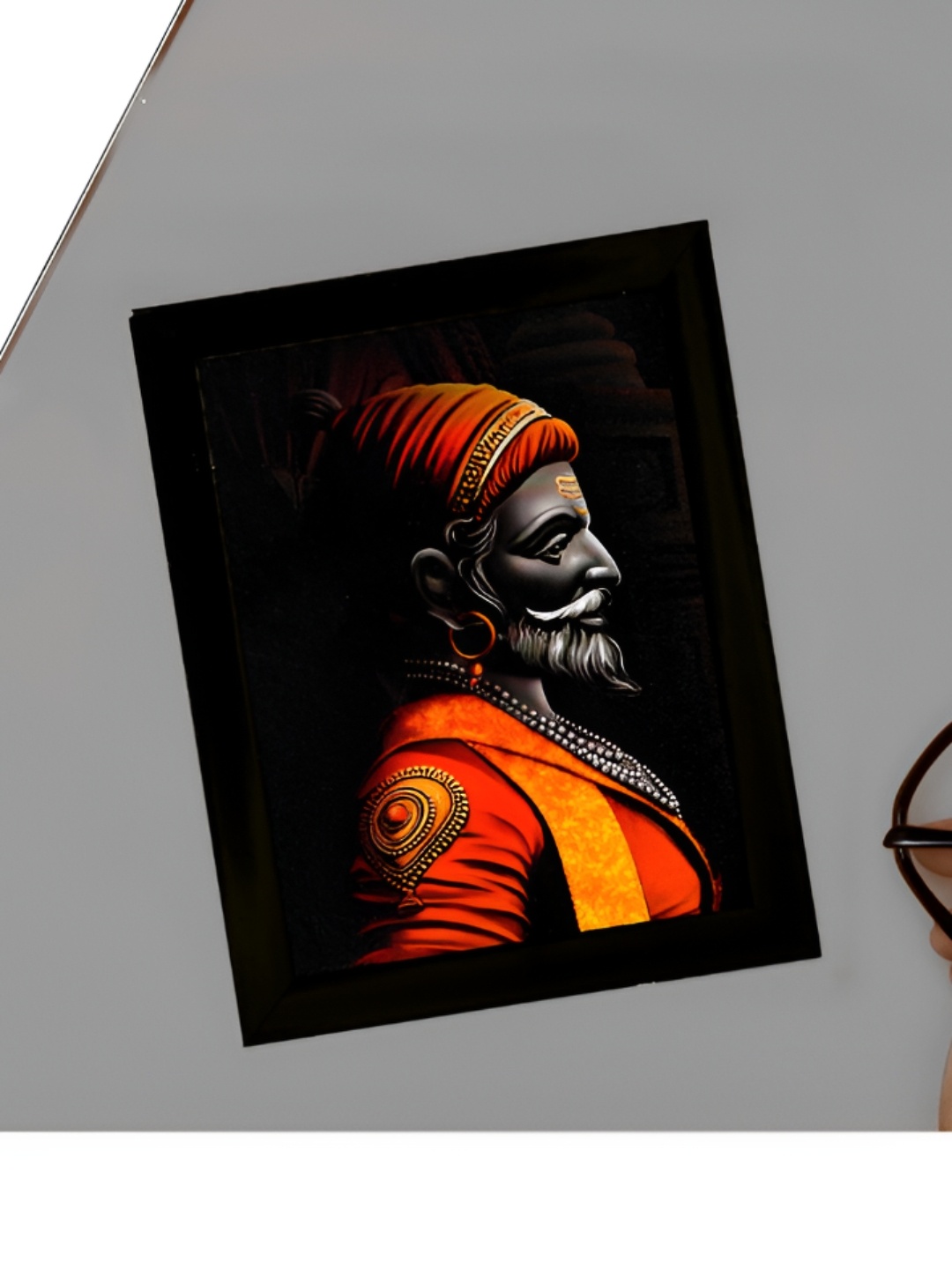 

2Mech Orange & Black Chhatrapati Shivaji Photo Frames