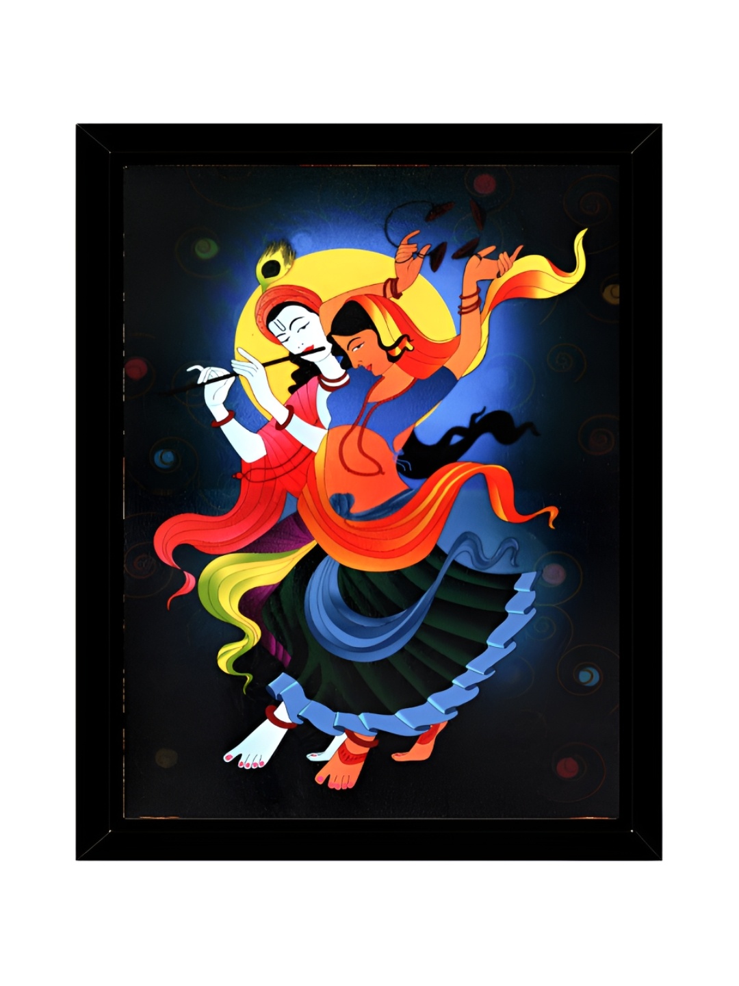 

2Mech Orange & Black Radha Krishna Photo Frames