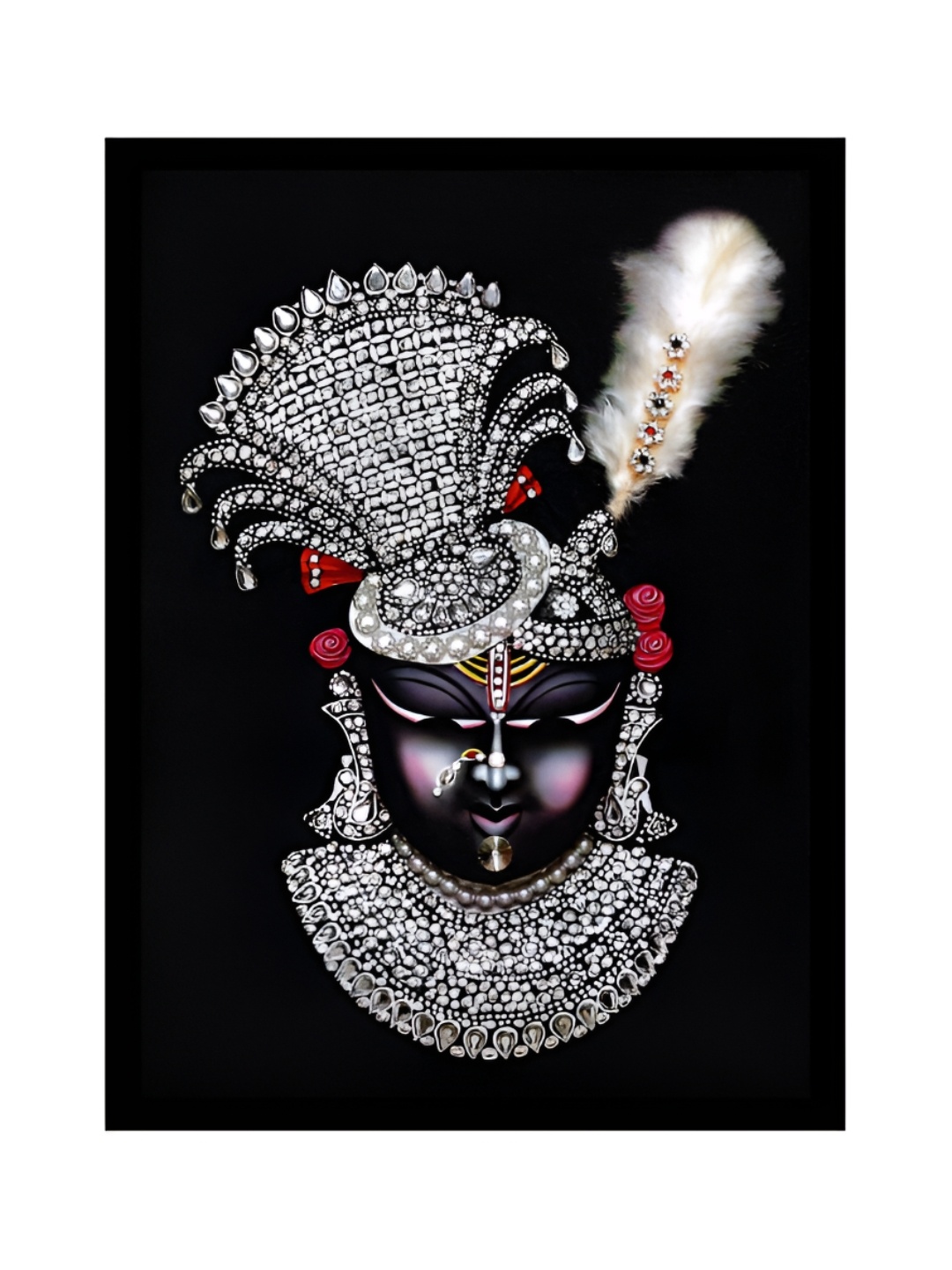 

2Mech White & Black ShreeNathji Photo Frame