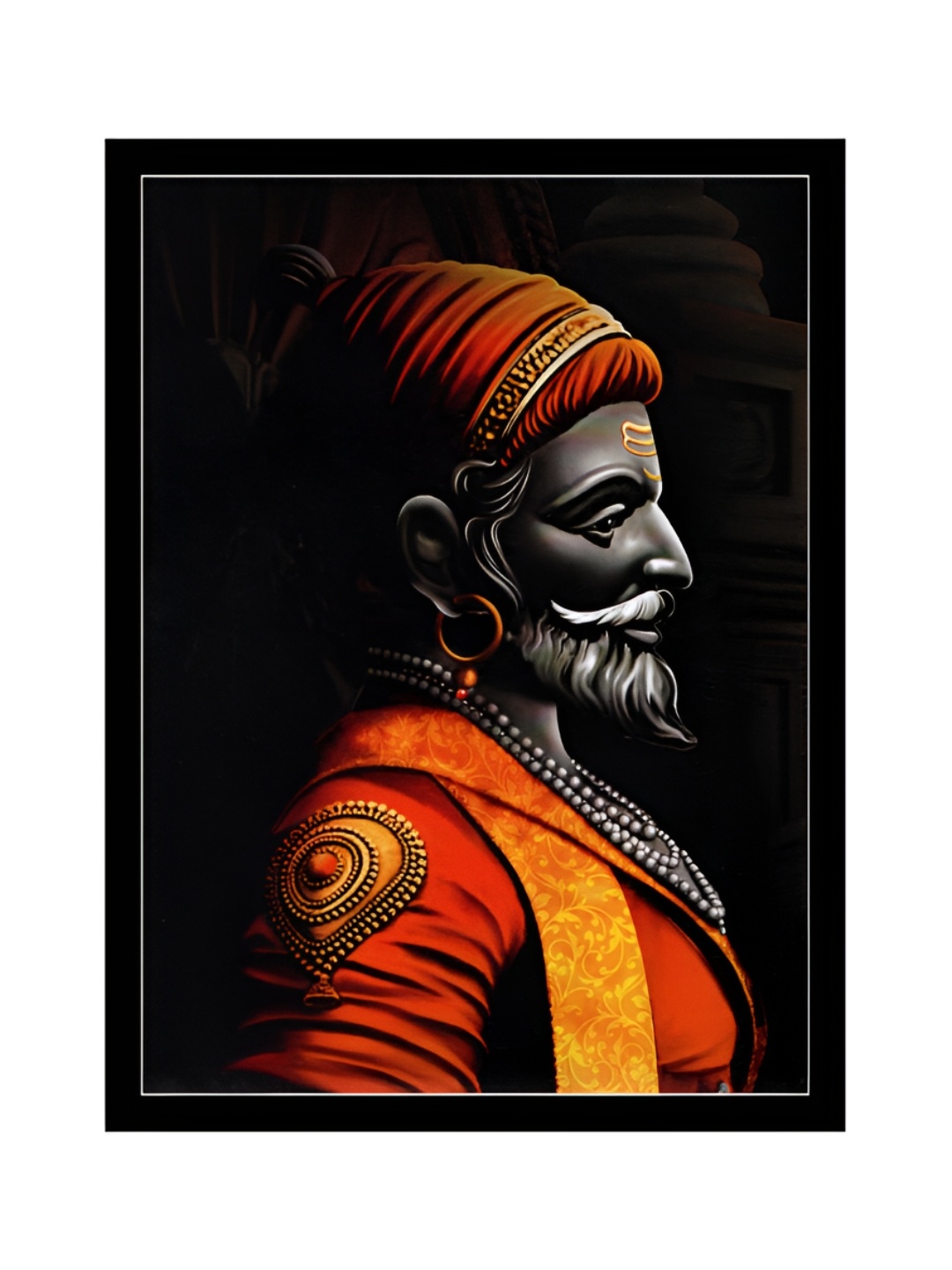 

2Mech Orange Coloured & Black Chhatrapati Shivaji Photo Frame