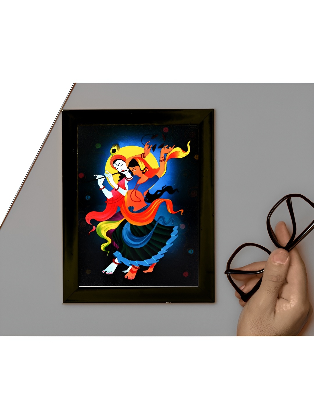 

2Mech Orange & Black Radha Krishna Photo Frames