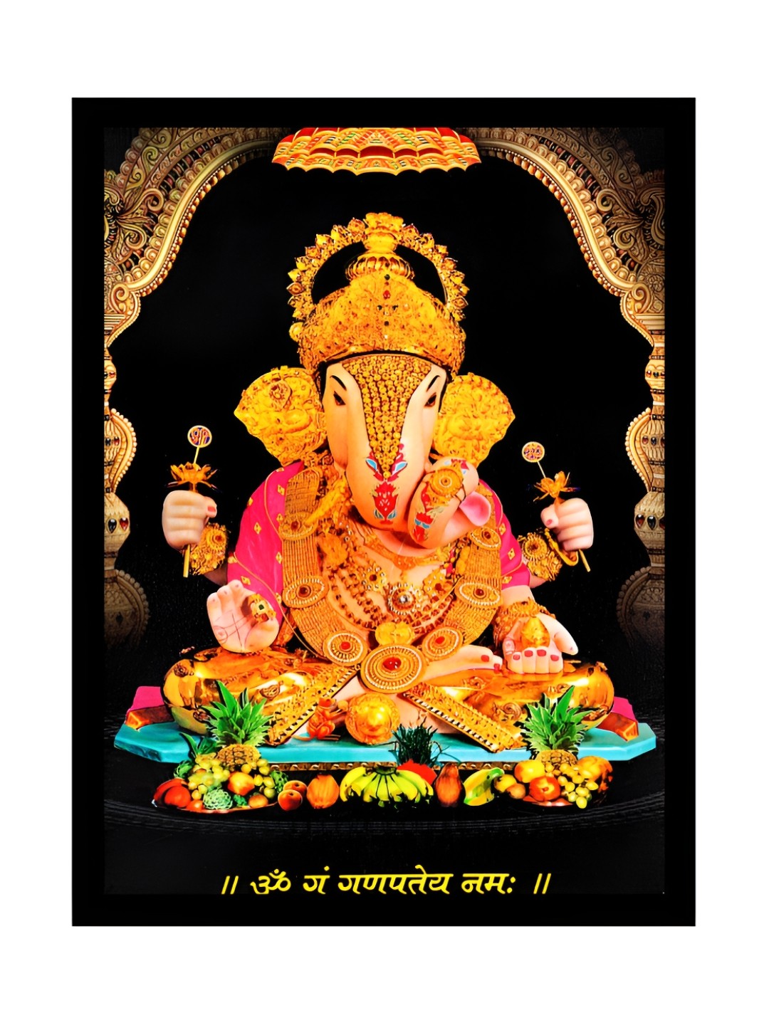 

2Mech Orange & Black Ganeshji Photo Frame