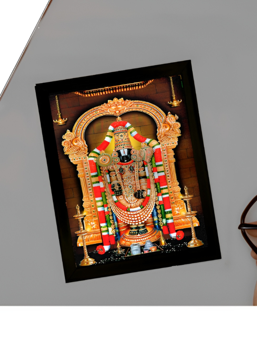

2Mech Orange & Gold Toned Lord Tirupati Balaji Photo Frames