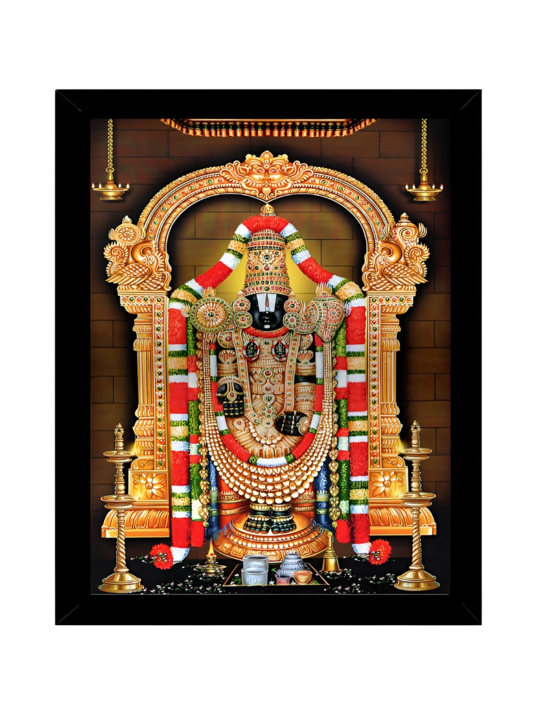 

2Mech Black Brown Lord Tirupati Balaji Wall Photo Frame
