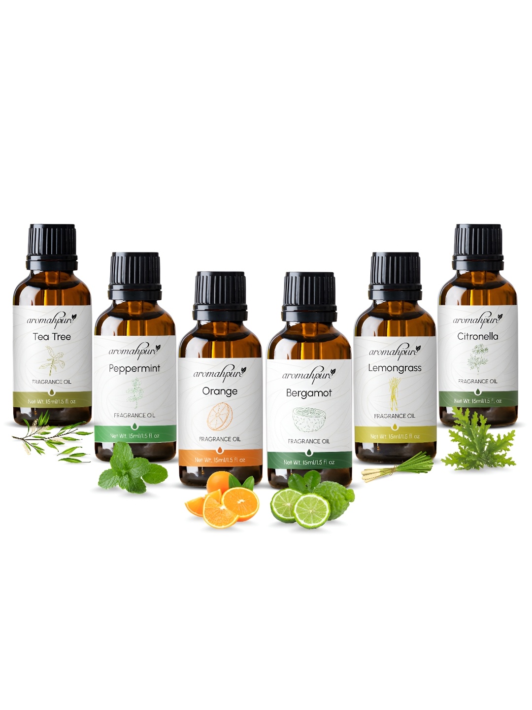 

Aromahpure Set Of 6 Black Aroma Oil Diffusers 90ml