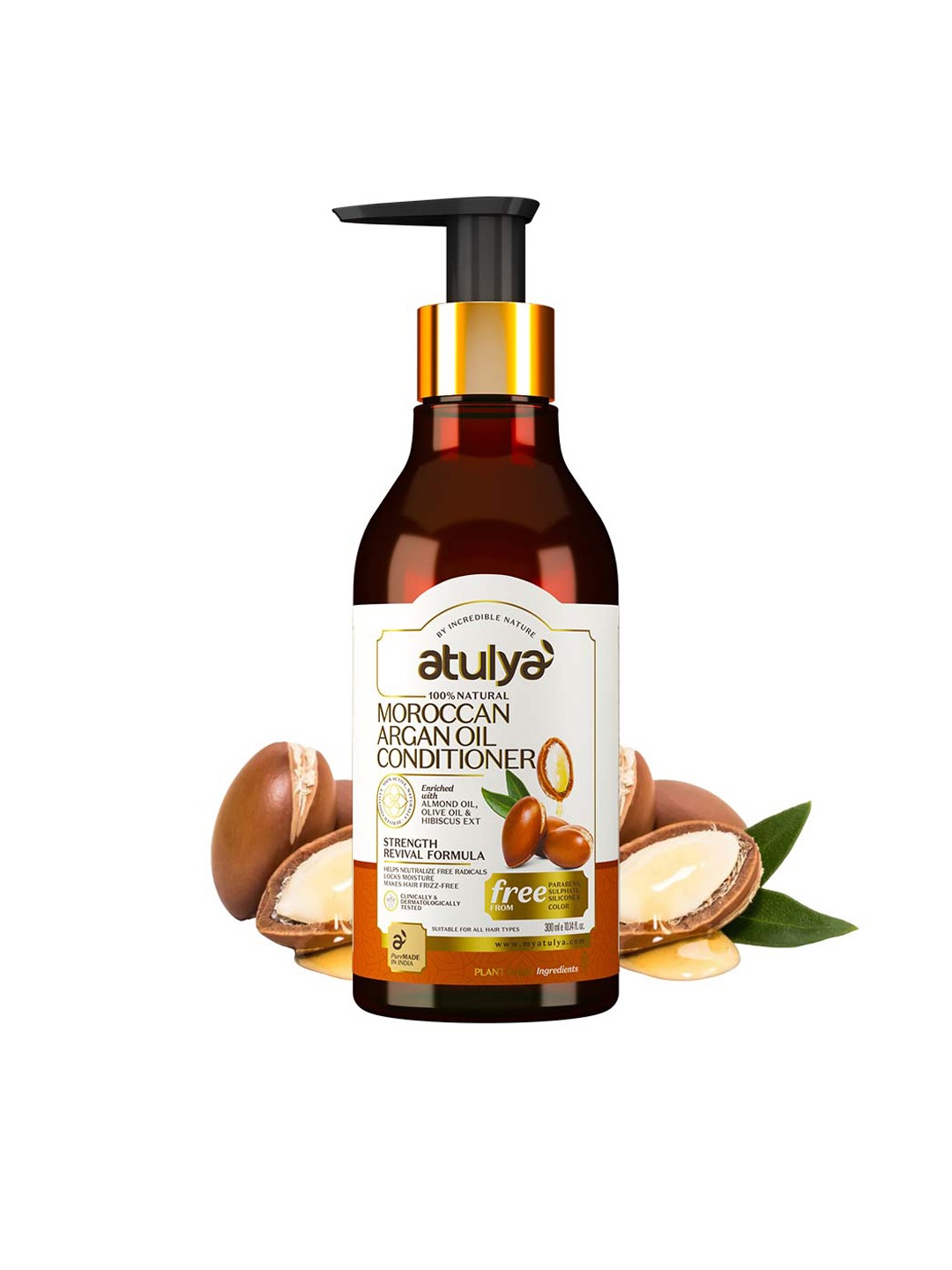 

Atulya Moroccan Argan Oil Conditioner To Lock Moisture - 300ml, Brown