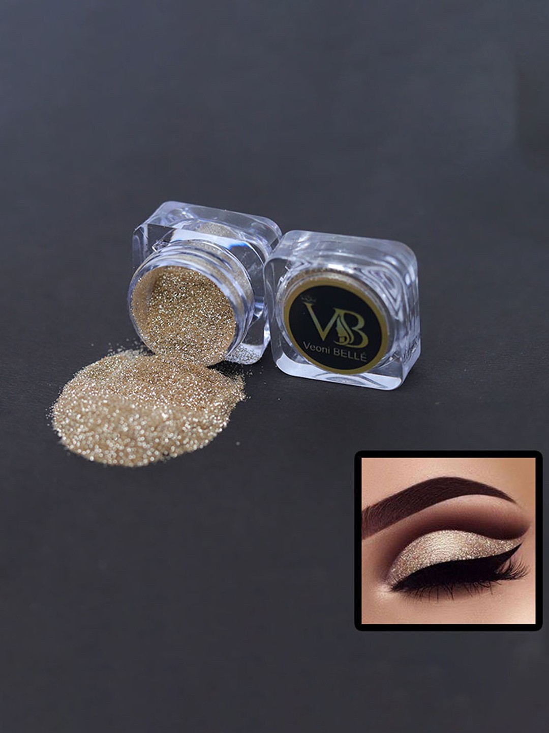

Veoni BELLE Set of 2 HD Holographic Glitter Eyeshadow 5 g each - Shade 08 & 15, Gold