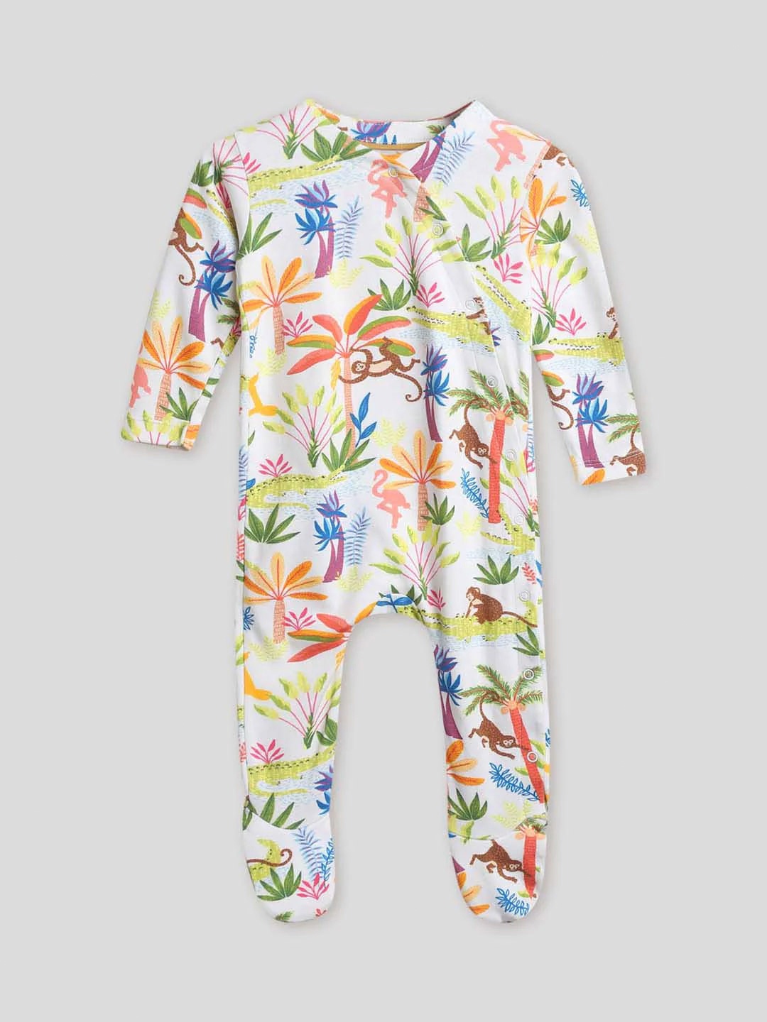 

Somersault Infants Printed Pure Cotton Sleepsuit, White