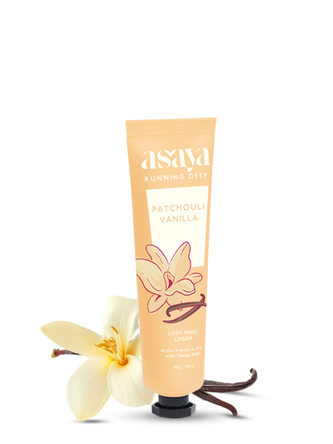 

Asaya Patchouli Vanilla Lush Hand Cream With Mango Butter - 30g, Beige