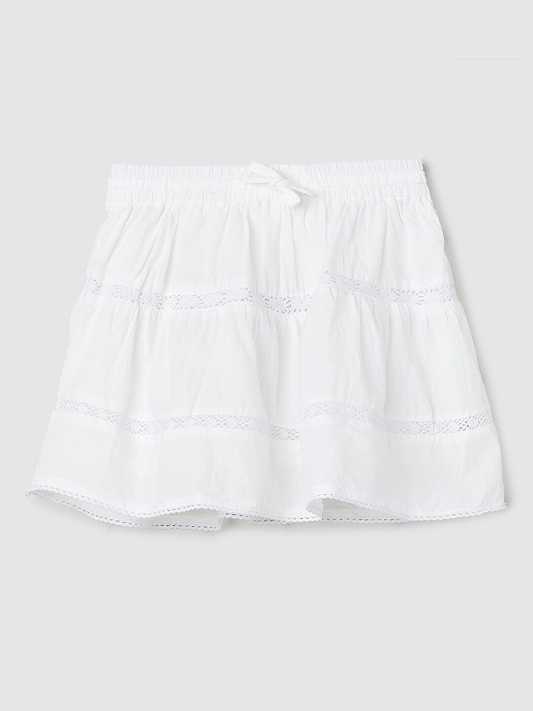 

max Girls Pure Cotton A-Line Skirts, White