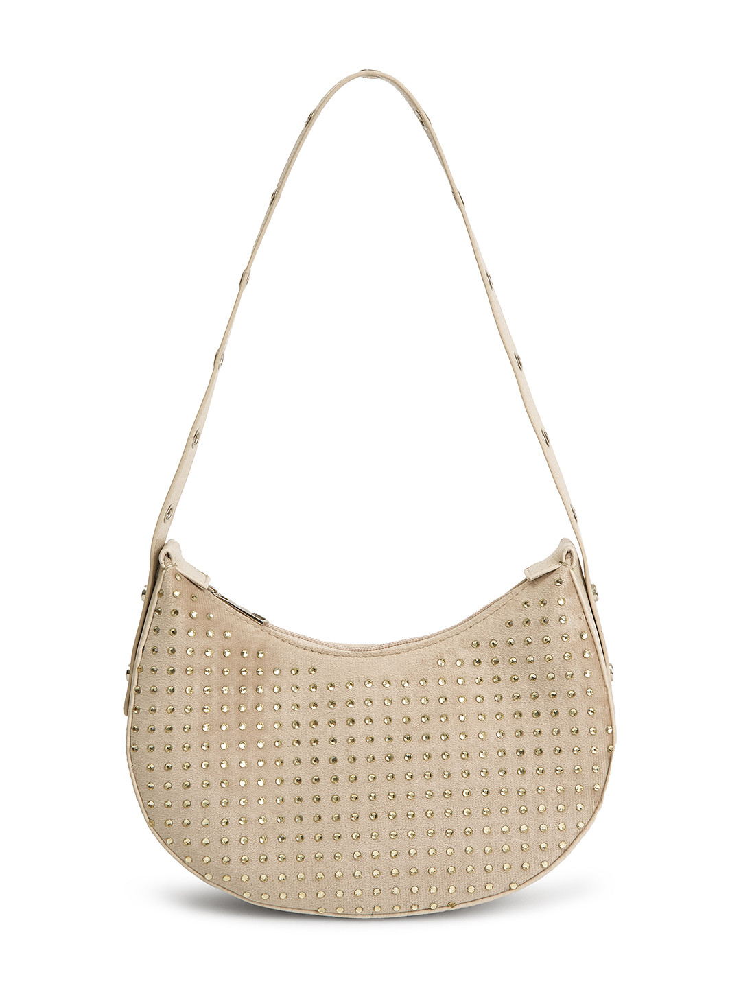 

DressBerry Embellished Structured Shoulder Bag, Cream