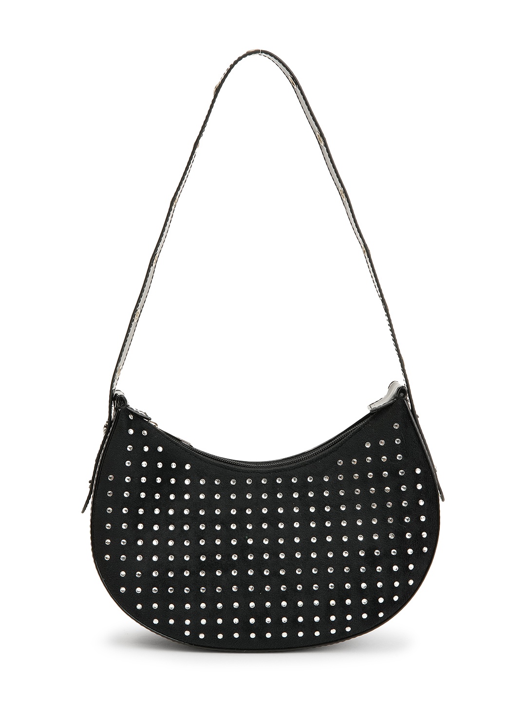 

DressBerry Embellished Structured Shoulder Bag, Black