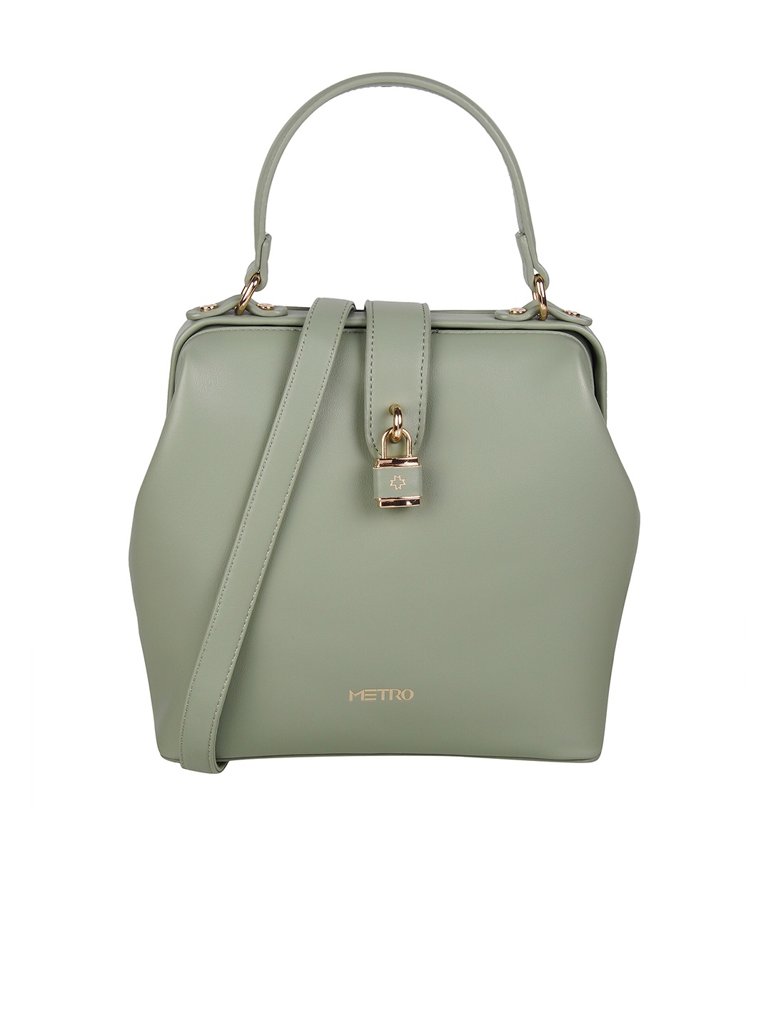 

Metro Zip Detail PU Structured Handheld Bag, Green