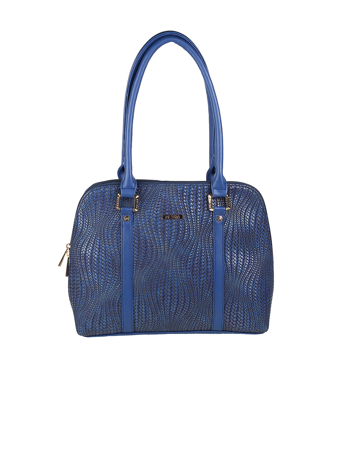 

Metro Textured Zip Detail PU Structured Shoulder Bag, Blue