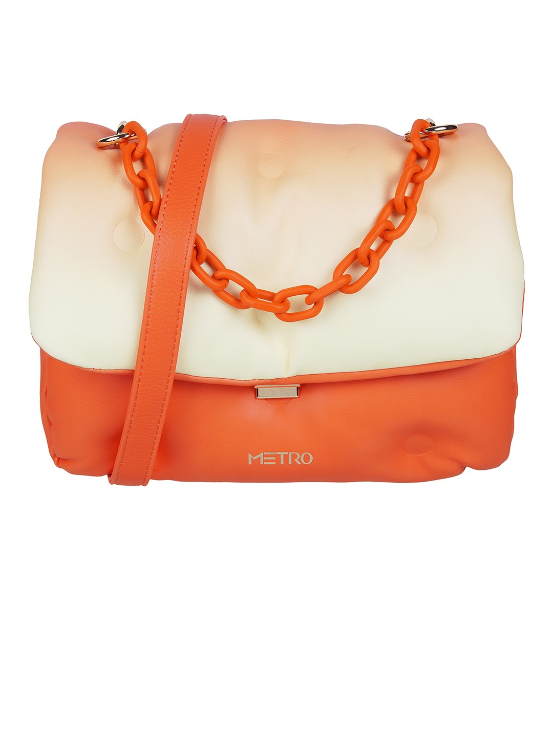 

Metro Colourblocked Structured Sling Bag, Orange
