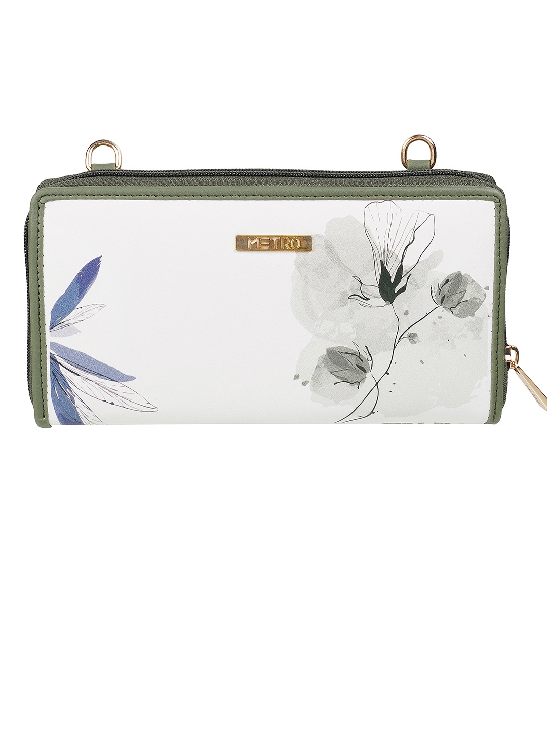 

Metro Floral Printed Zip Around Wallet, Green