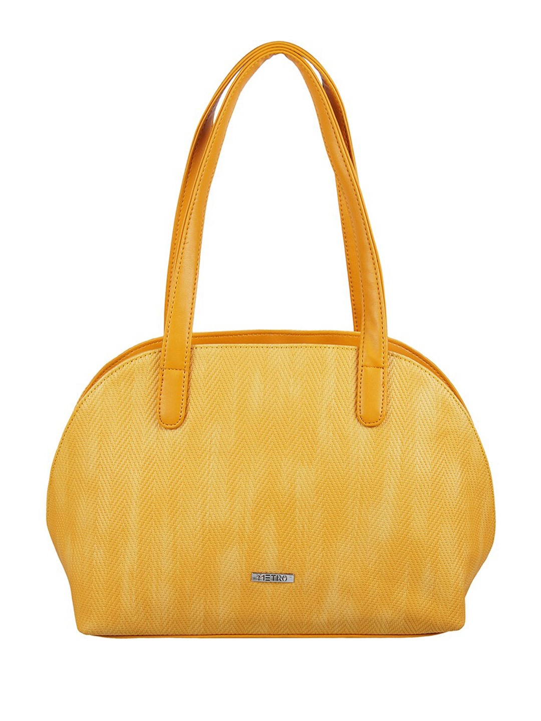 

Metro Textured Zip Detail PU Handheld Bag, Yellow