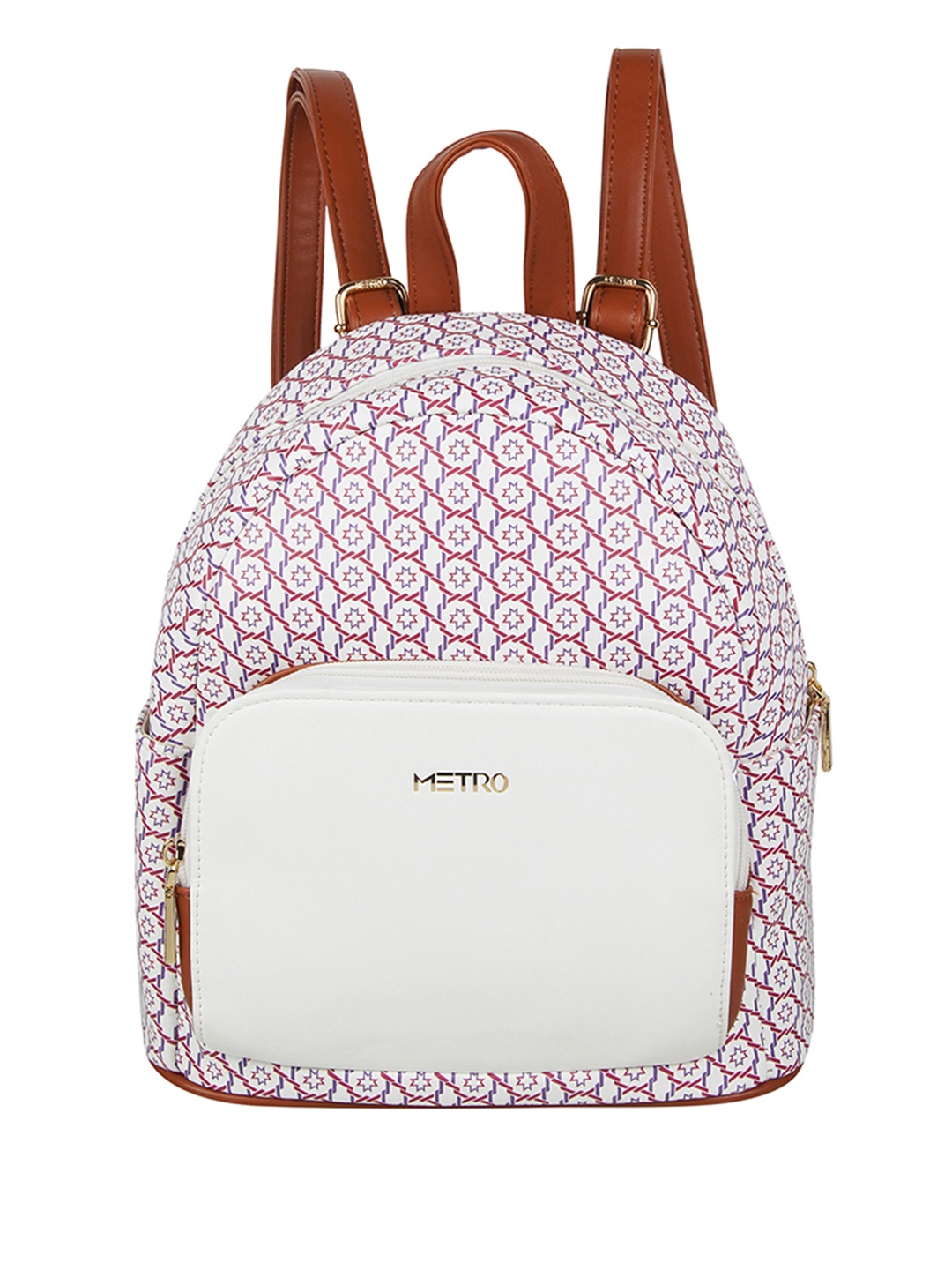 

Metro Colourblocked PU Backpacks, White