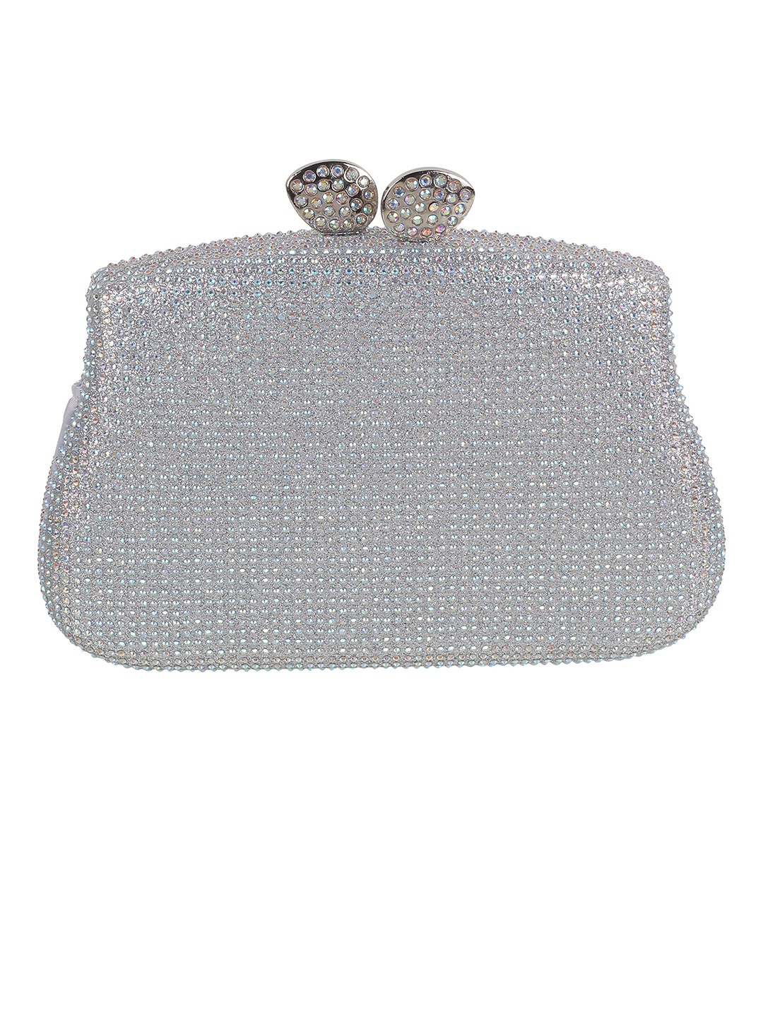 

Metro Embellished Box Clutch, Silver