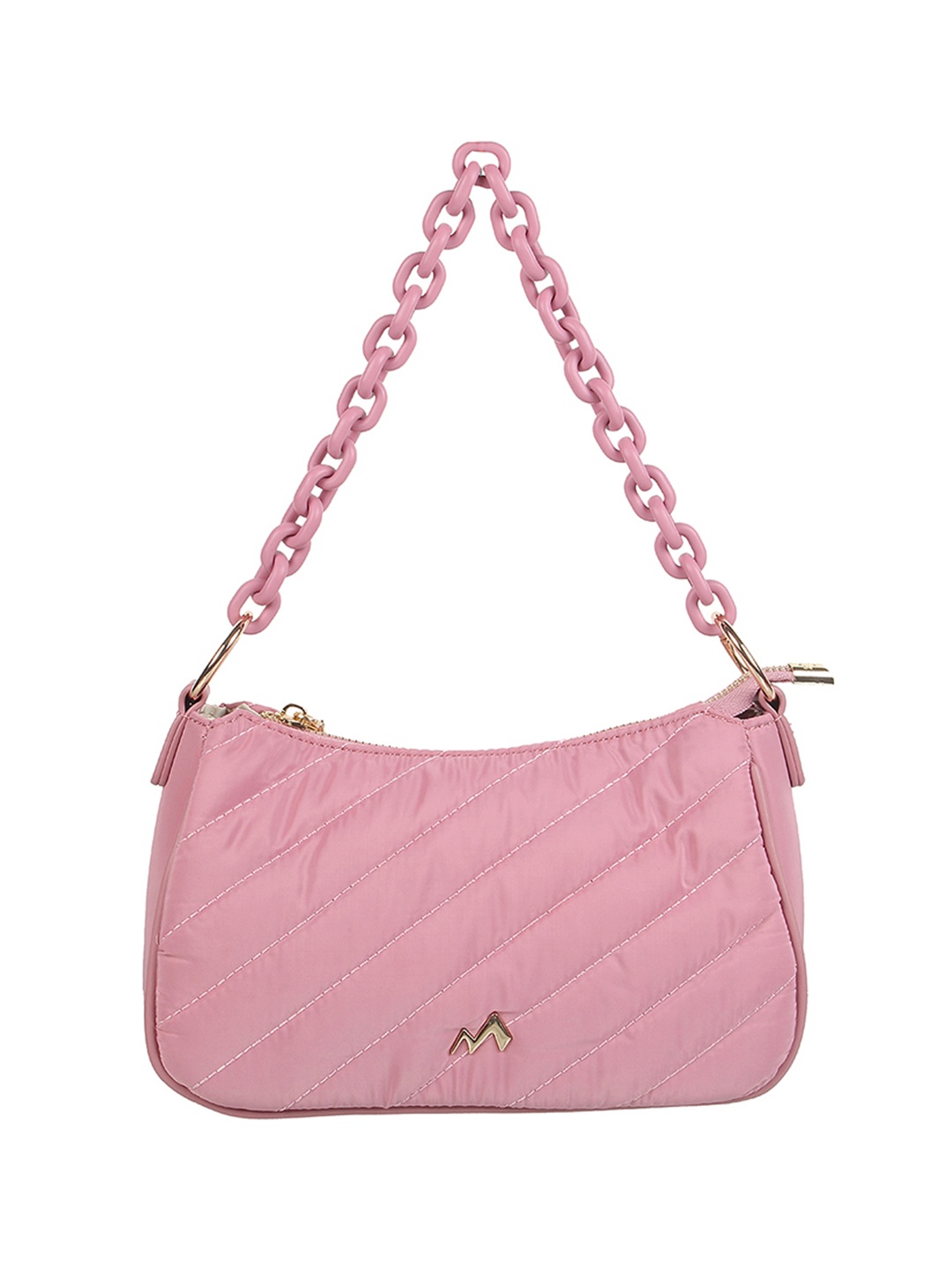 

Metro Textured Structured Handheld Bag With Quilted, Pink