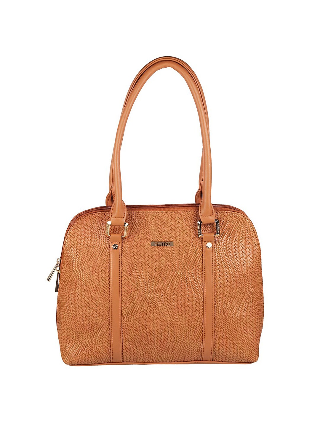 

Metro Textured Structured Shoulder Bag, Tan