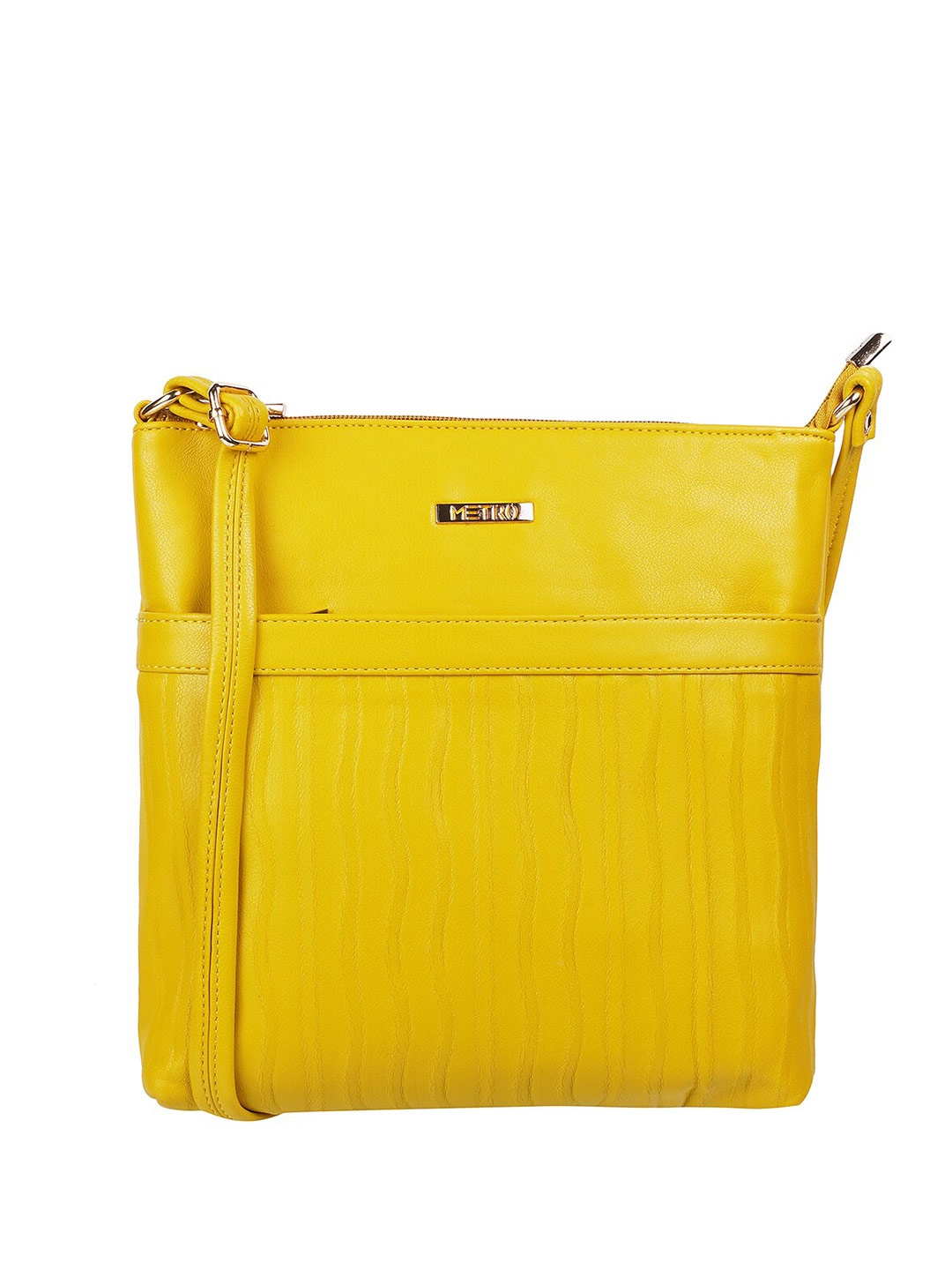

Metro Textured Swagger Shoulder Bag, Yellow