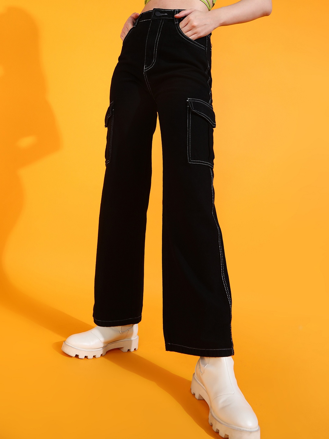 

SHECZZAR Women Black Original Slim Fit High-Rise Clean Look Jeans