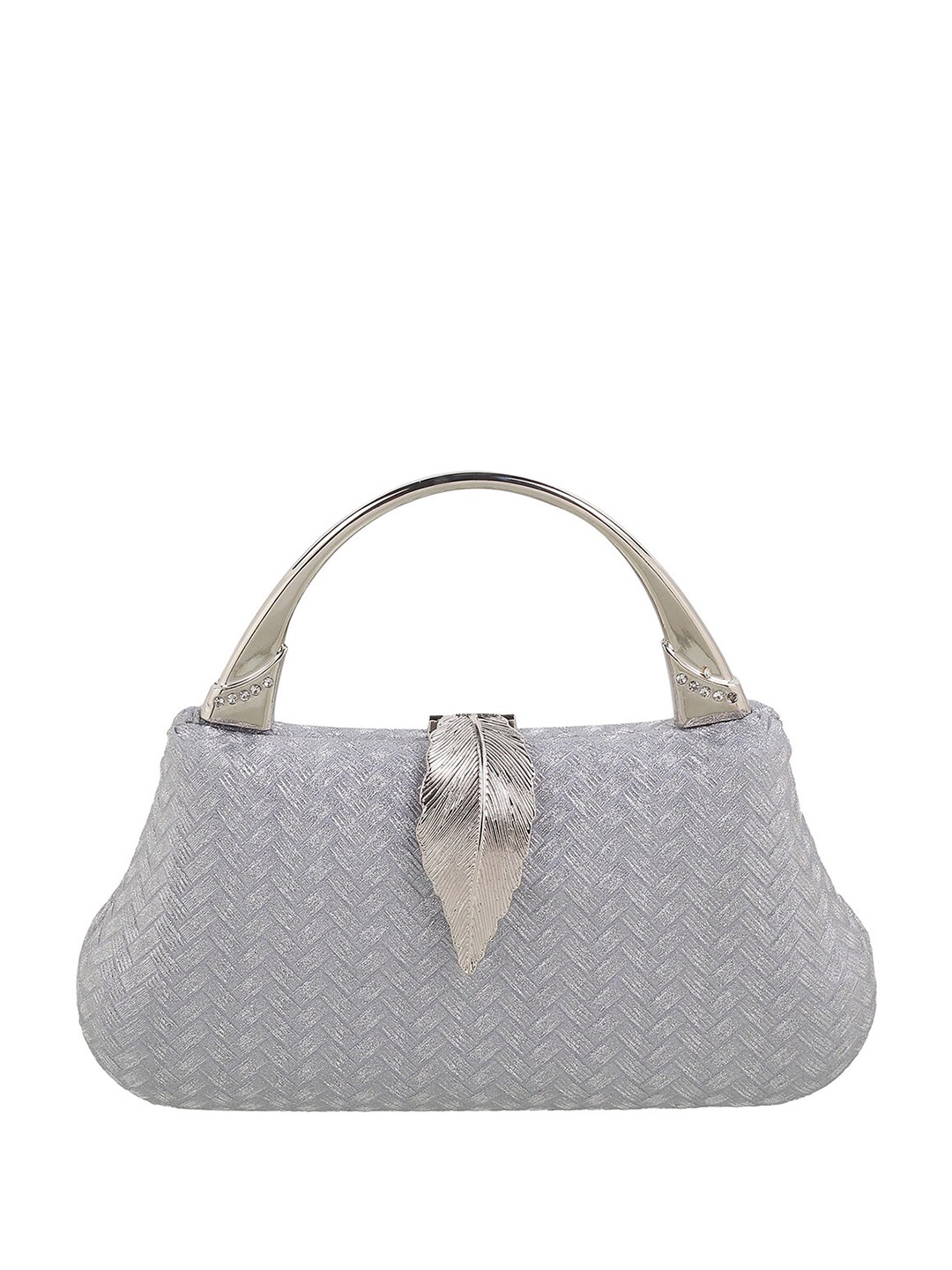 

Mochi Textured Box Clutch, Silver