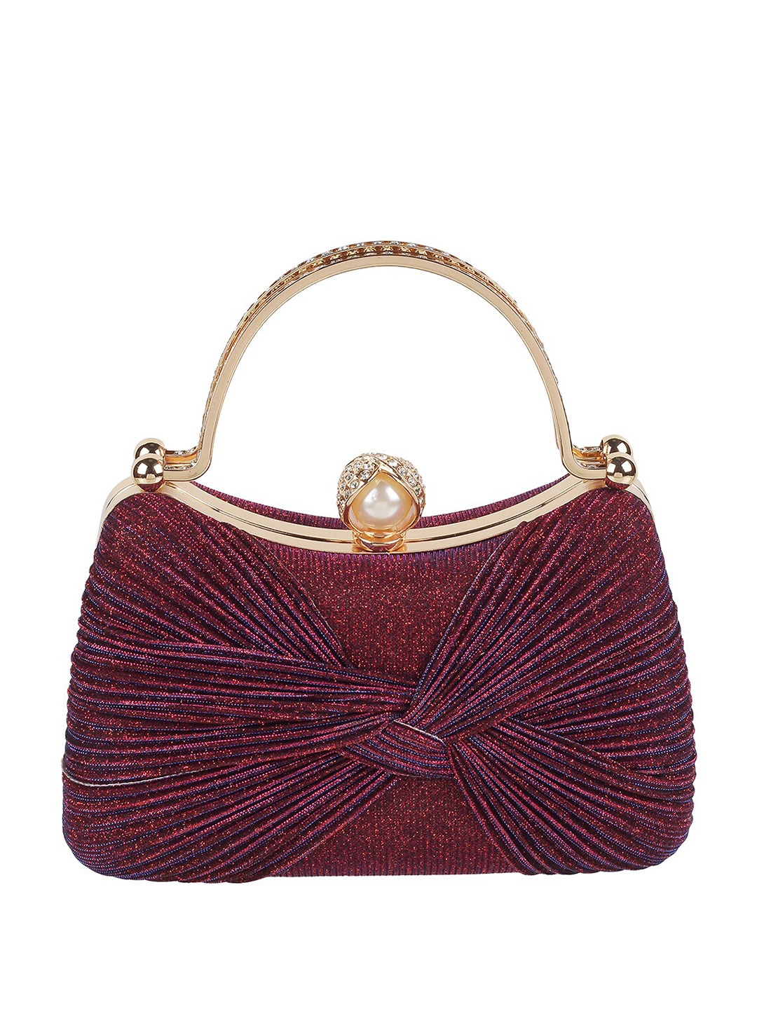 

Mochi Textured Purse Clutch, Maroon
