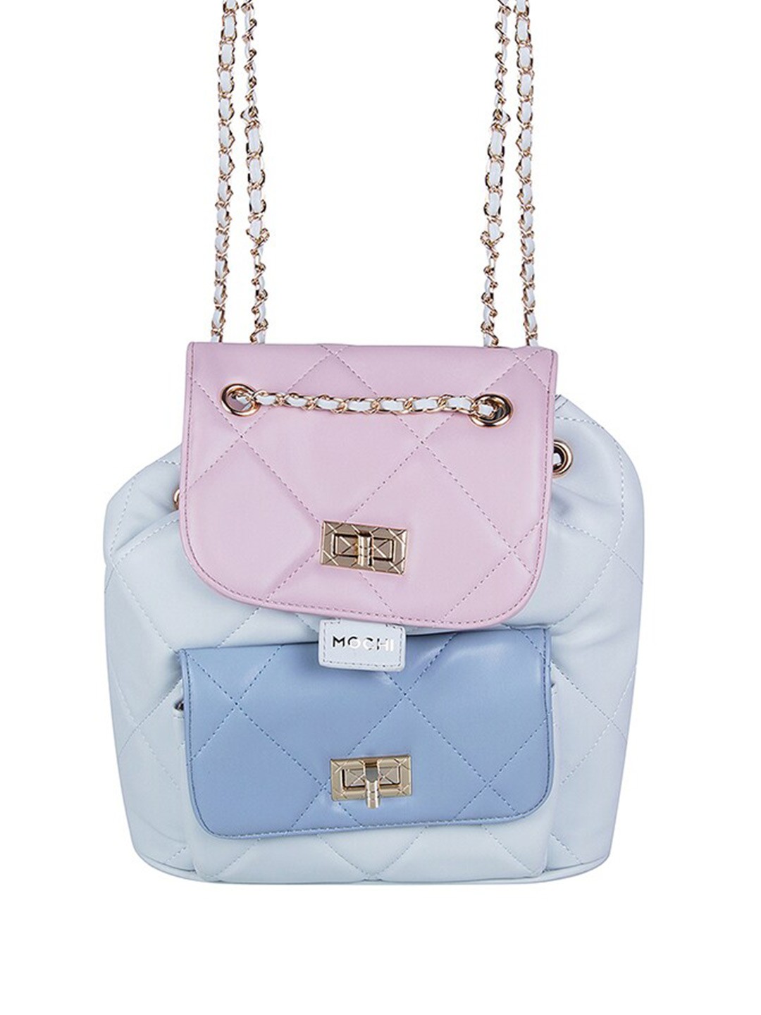 

Mochi Textured Structured Shoulder Bag, Blue