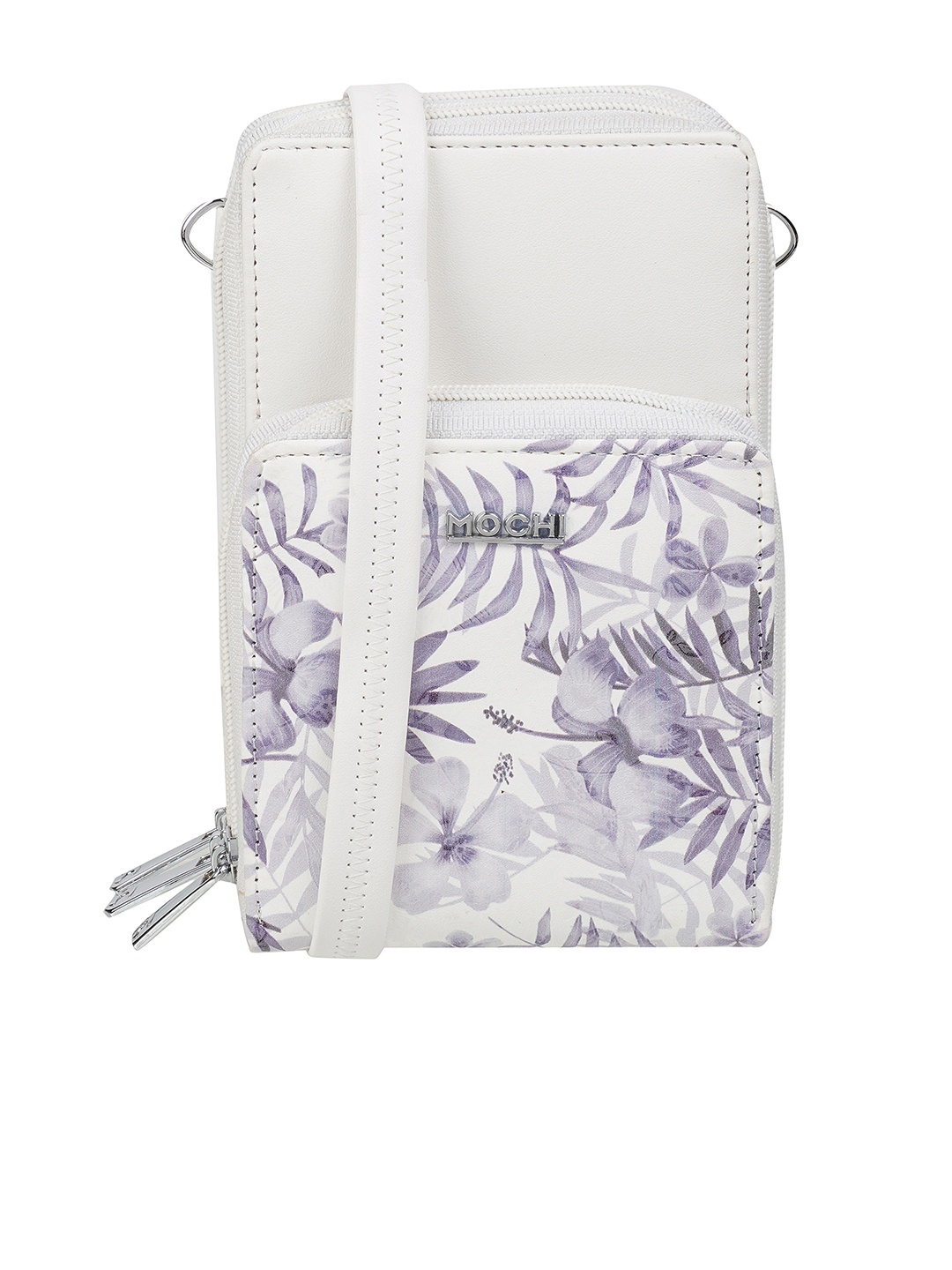 

Mochi Women Floral Printed Zip Around Wallet, White