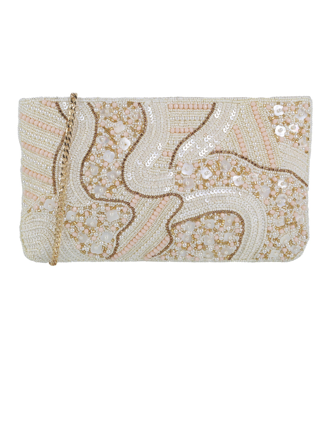 

Mochi Embellished Box Clutch, Off white