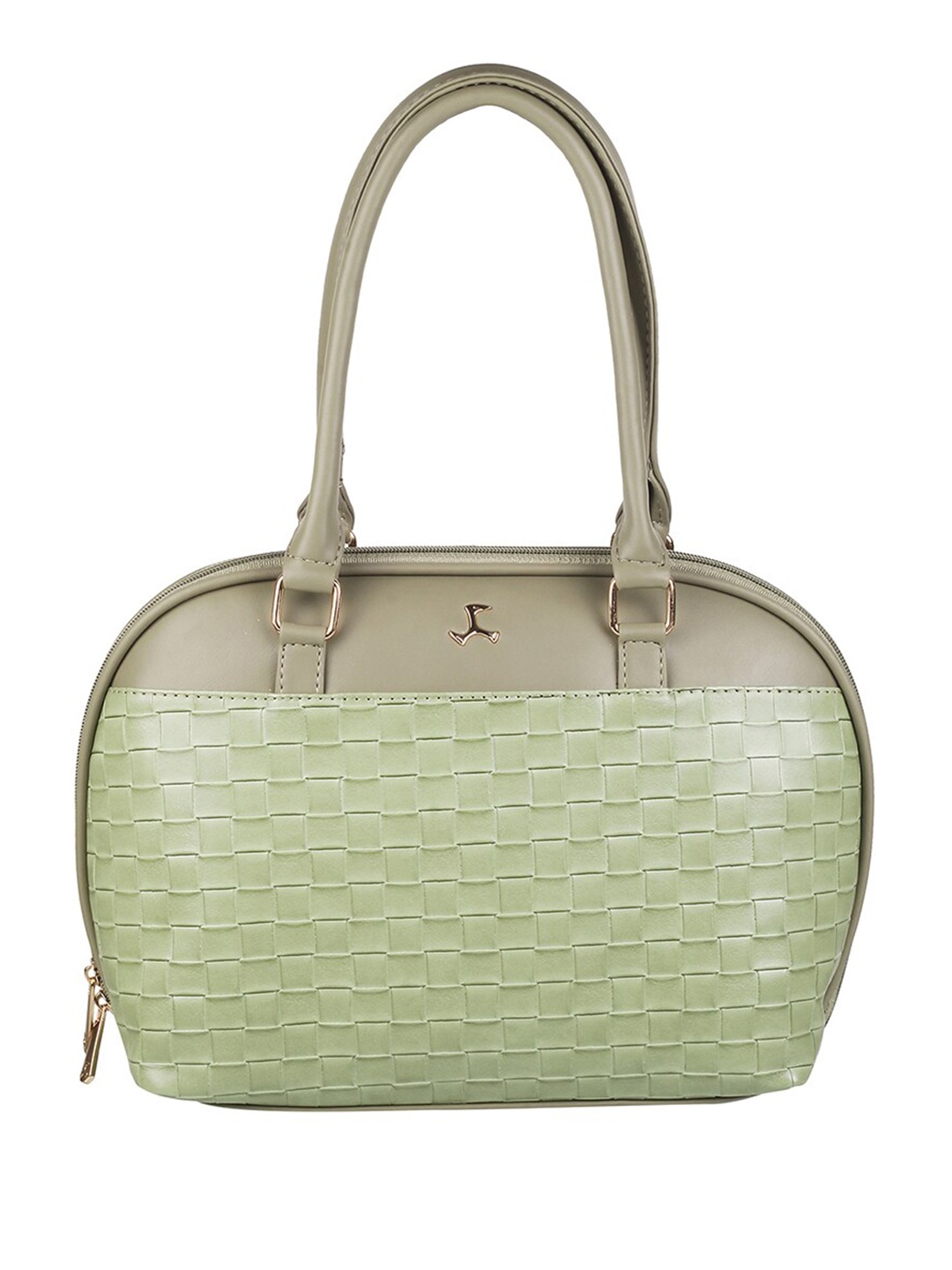 

Mochi Self Design Structured Handheld Bag, Green