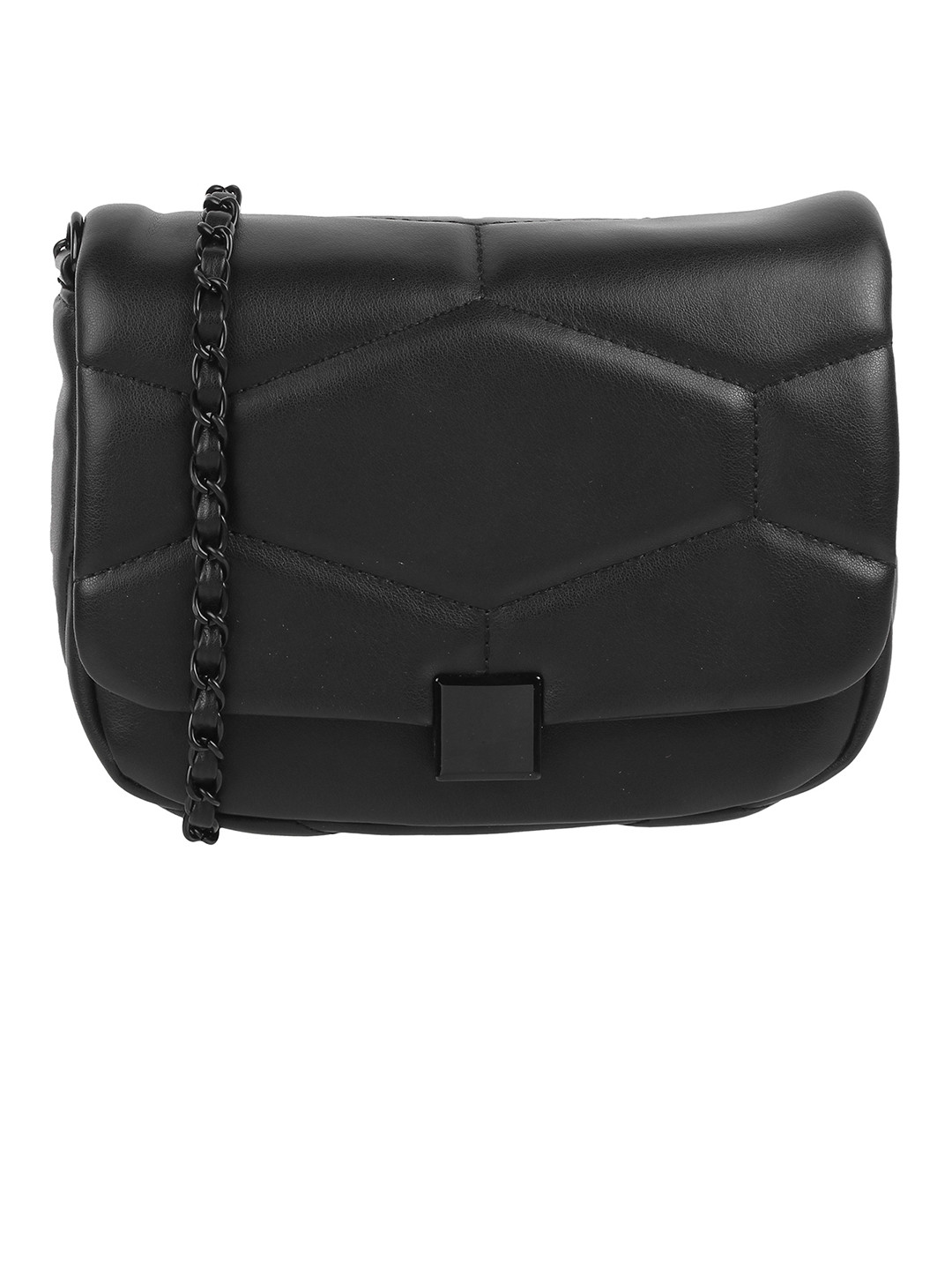 

Mochi Textured Structured Sling Bag, Black