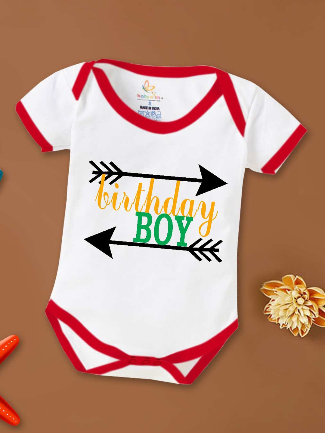 

Babywish Infant Boys Birthday Boy Printed Cotton Bodysuit, White