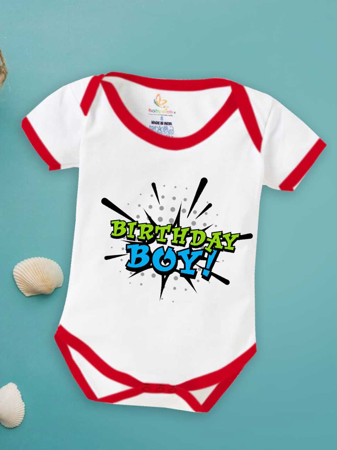 

Babywish Infant Boys Typography Printed Bodysuit, Red