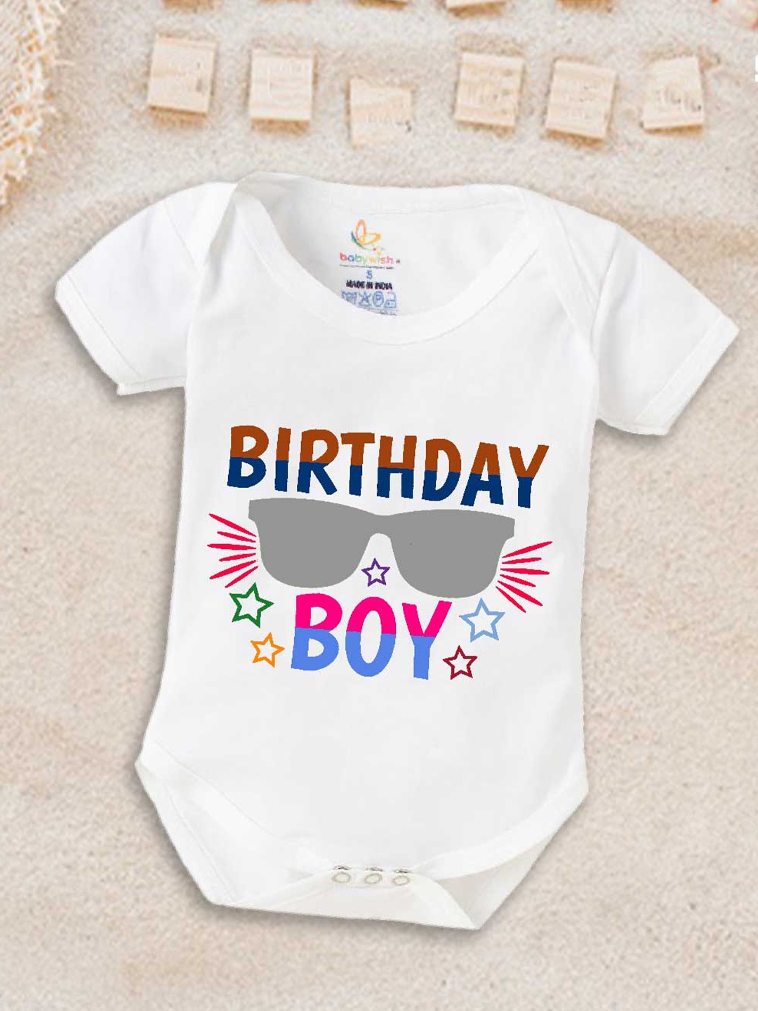 

Babywish Infant Boys Birthday Boy Printed Cotton Bodysuit, White