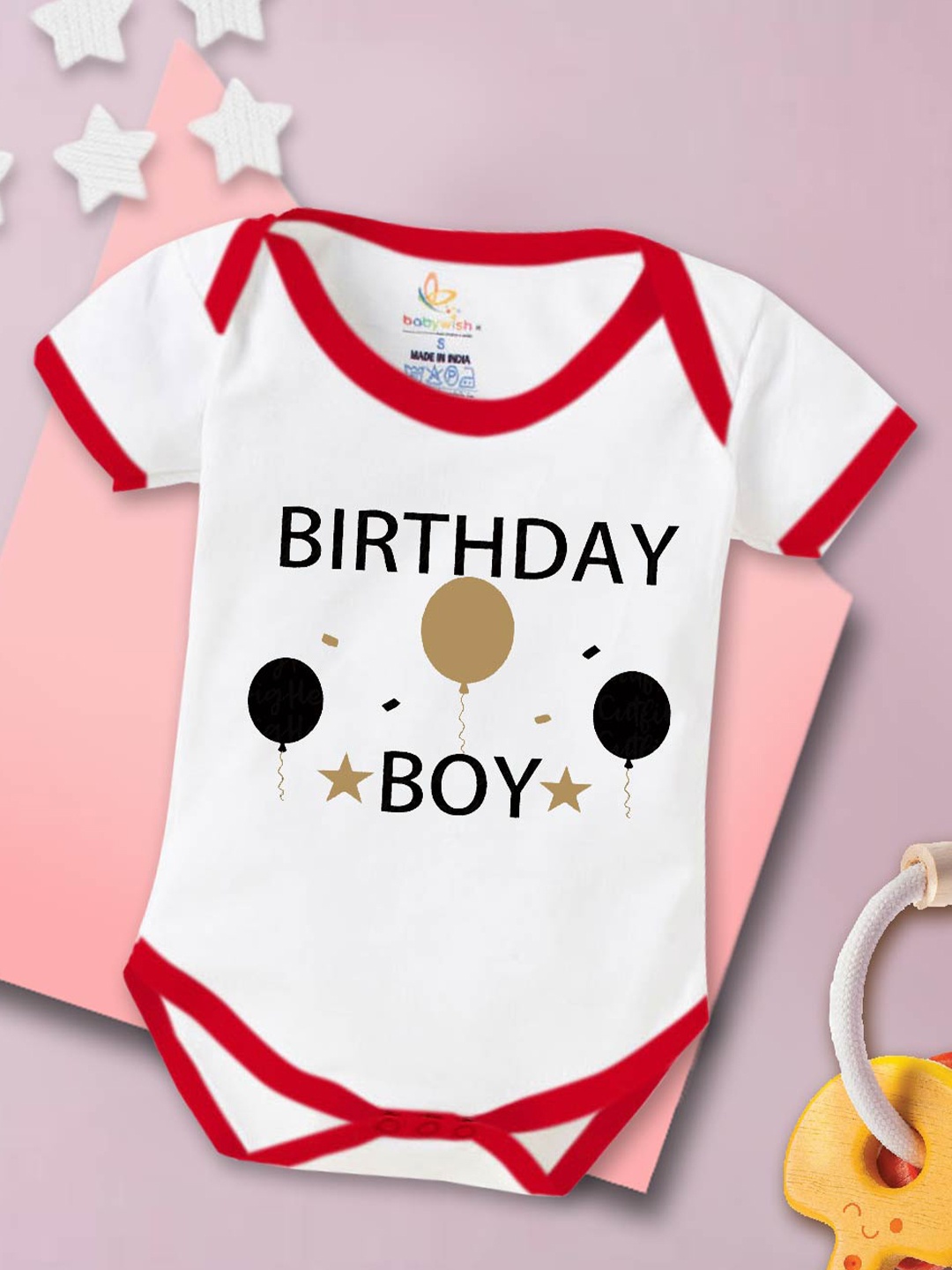 

Babywish Infants Typography Printed Rompers, White