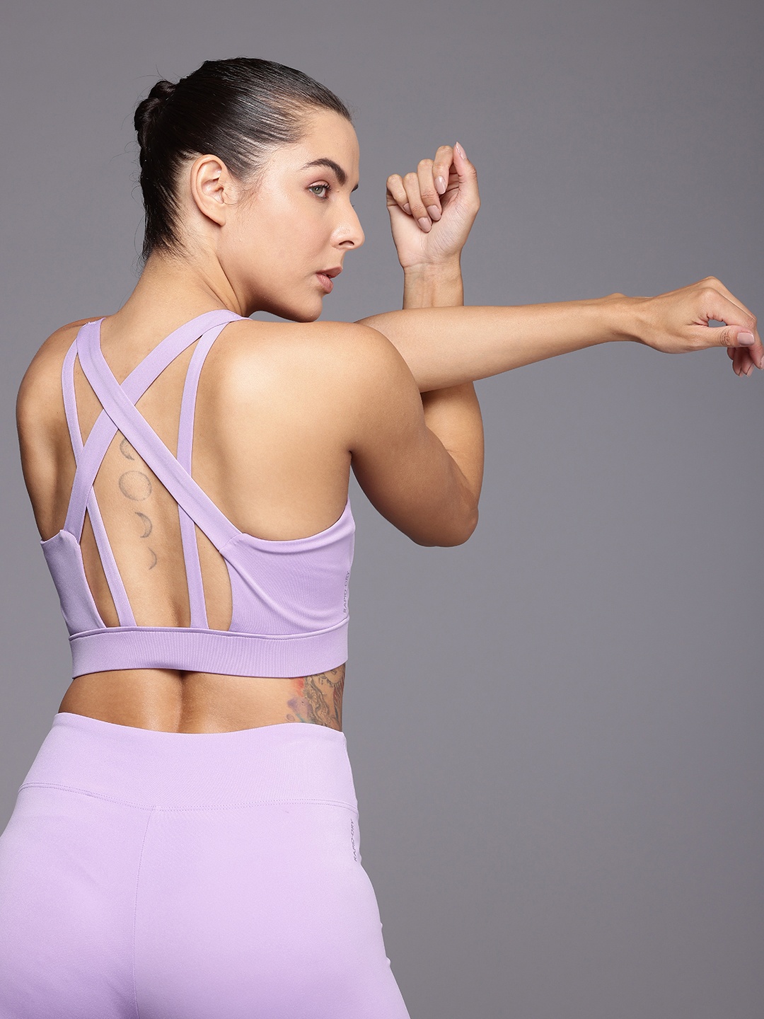 

HRX by Hrithik Roshan Lightly Padded Full Coverage Running Bra HRX_SS24_W_BA_KR022_C, Purple