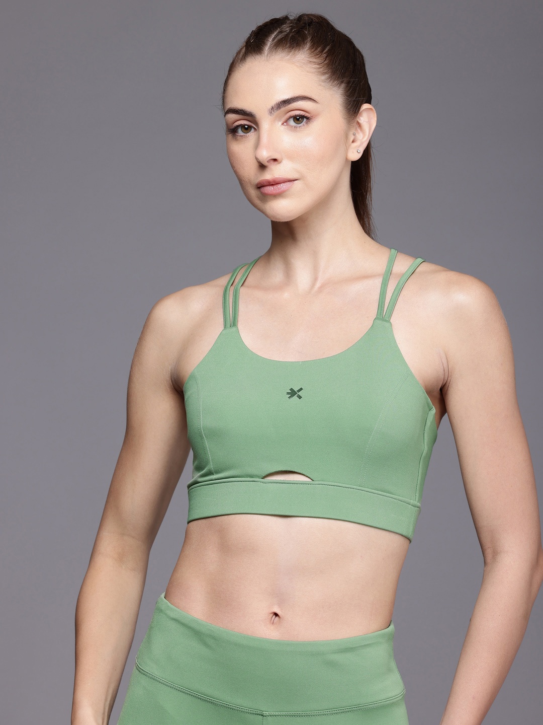 

HRX by Hrithik Roshan Full Coverage Lightly Padded Yoga Bra SS24_W_BA_KY128_C, Green